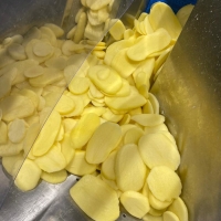 Peeled Potatoes Cut in Slices